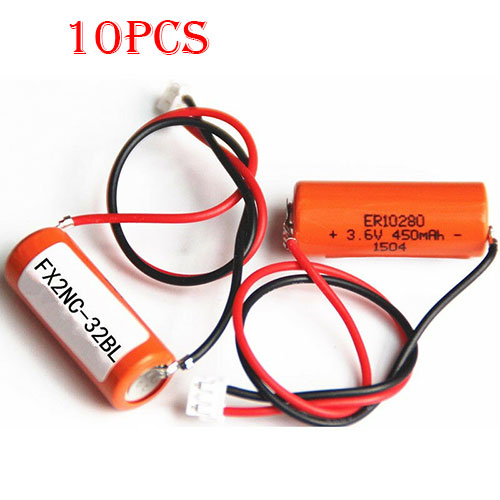 10pcs Mitsubishi FX2NC-32BL ER10/28 3.6V ER10280 PLC Battery with white plug