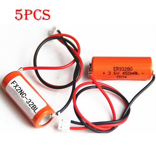 5pcs Mitsubishi FX2NC-32BL ER10/28 3.6V ER10280 PLC Battery with white plug