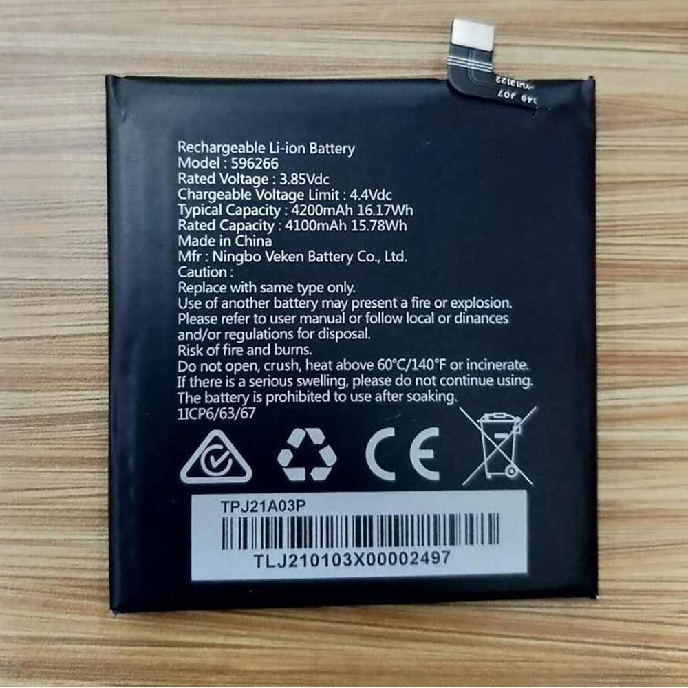 Wiko 596266 3.85V/4.4V 4100mAh/15.78WH Replacement Battery